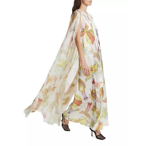 Rodarte Fairy Print Silk Cape Gown - Picture 1 of 11